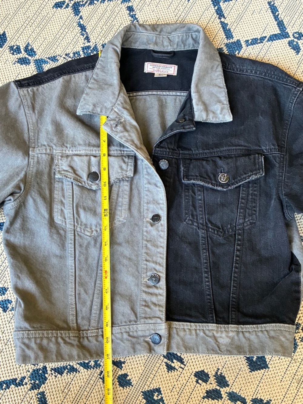 2-Piece Two-Tone GUESS? Jeans Jacket and Jorts Set - M Jkt / 26" Shorts - Picture 4 of 10
